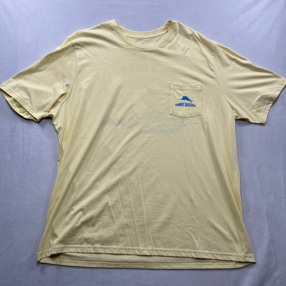 Tommy Bahama T-Shirt Nice Serve Pickleball Graphic Yellow Men XXL NWT